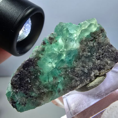 Klarer Phantom Fluorit Würfel parkettiert, grün Okorusu, Namibia 48*26*16mm