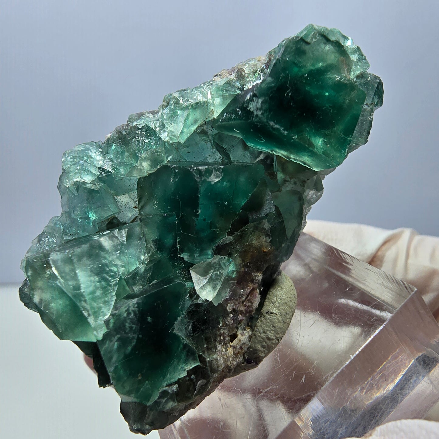 Klarer Phantom Fluorit Würfel parkettiert, grün Okorusu, Namibia 48*26*16mm
