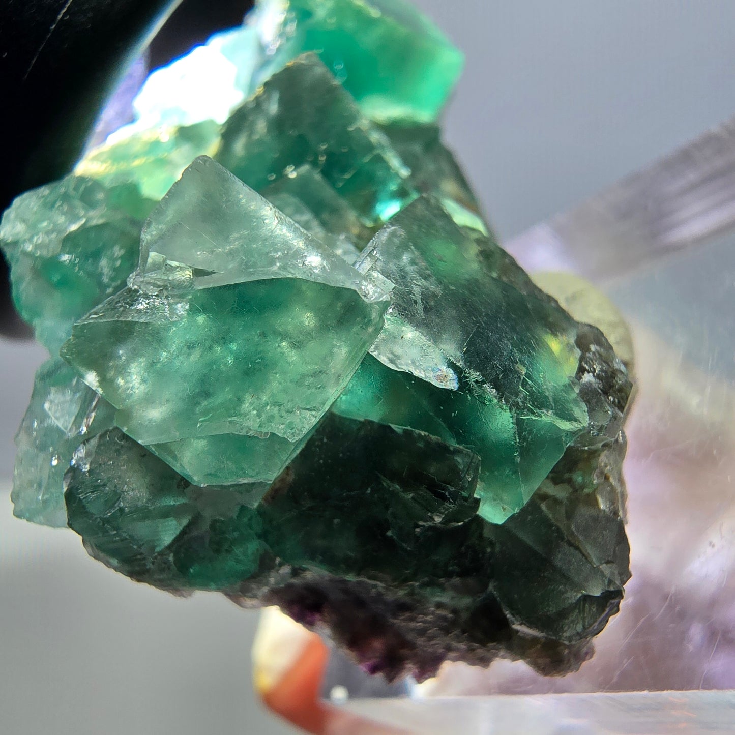 Klarer Phantom Fluorit Würfel parkettiert, grün Okorusu, Namibia 48*26*16mm