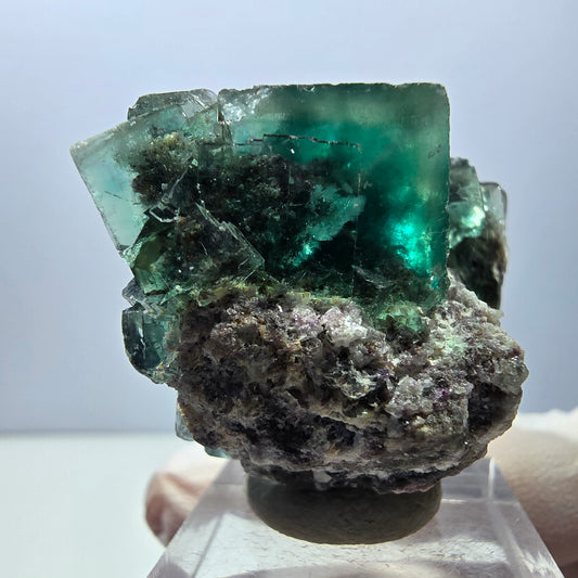 Klarer Phantom Fluorit Würfel parkettiert, grün Okorusu, Namibia 46*34*25mm