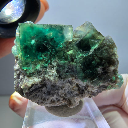 Klarer Phantom Fluorit Würfel parkettiert, grün Okorusu, Namibia 46*34*25mm