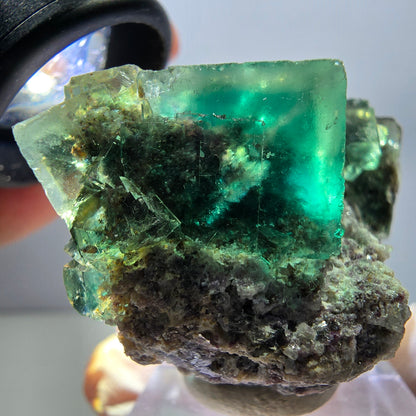 Klarer Phantom Fluorit Würfel parkettiert, grün Okorusu, Namibia 46*34*25mm