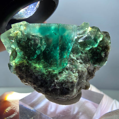 Klarer Phantom Fluorit Würfel parkettiert, grün Okorusu, Namibia 46*34*25mm