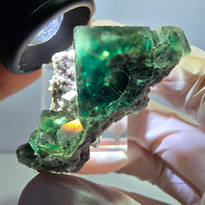 Klarer Phantom Fluorit Würfel parkettiert, grün Okorusu, Namibia 46*34*25mm