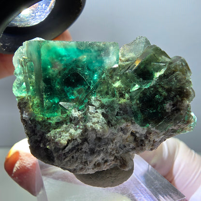 Klarer Phantom Fluorit Würfel parkettiert, grün Okorusu, Namibia 46*34*25mm