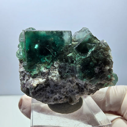 Klarer Phantom Fluorit Würfel parkettiert, grün Okorusu, Namibia 46*34*25mm