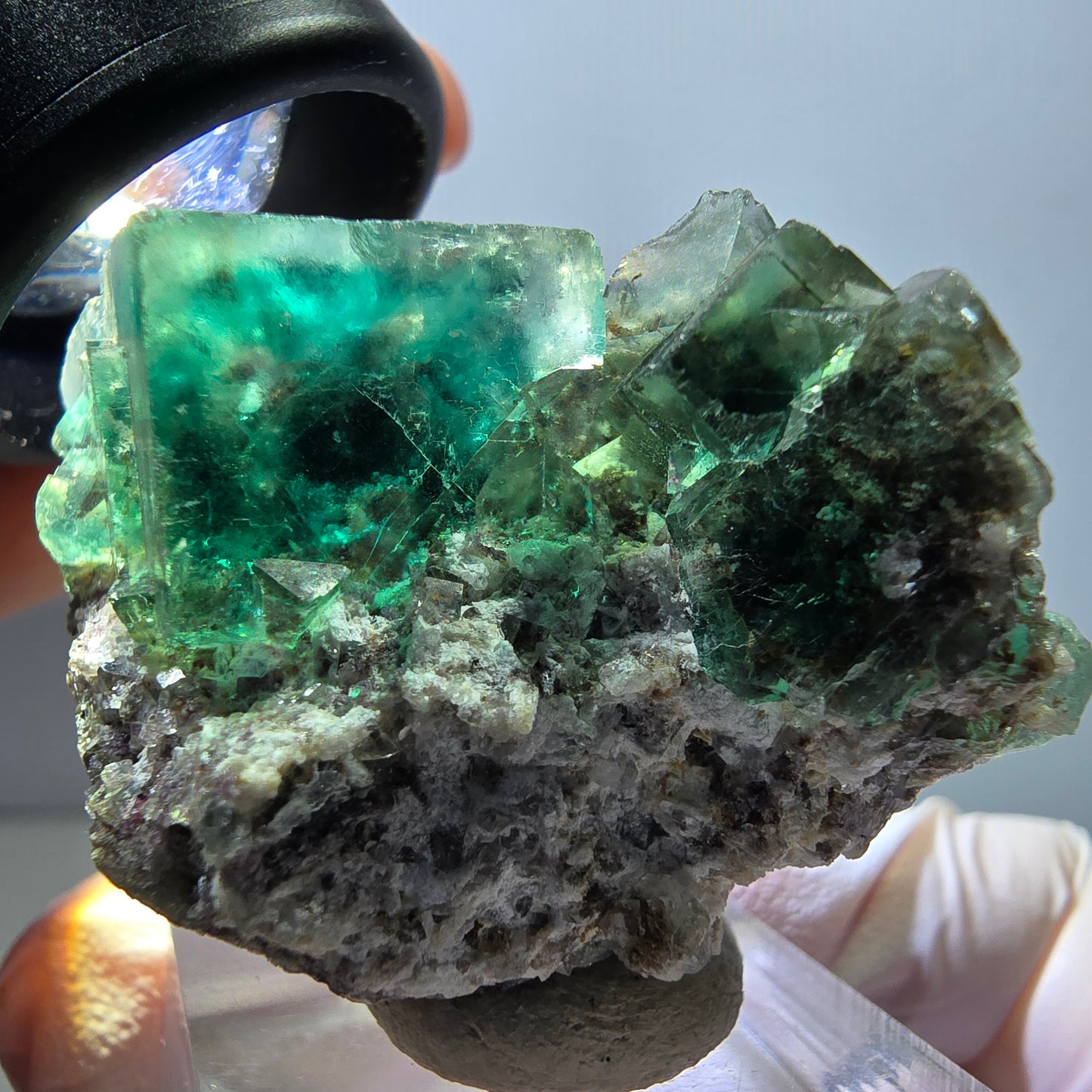 Klarer Phantom Fluorit Würfel parkettiert, grün Okorusu, Namibia 46*34*25mm