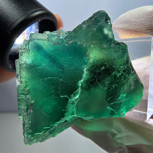 Klarer Phantom Fluorit Würfel parkettiert, grün Okorusu, Namibia 42*33*29mm