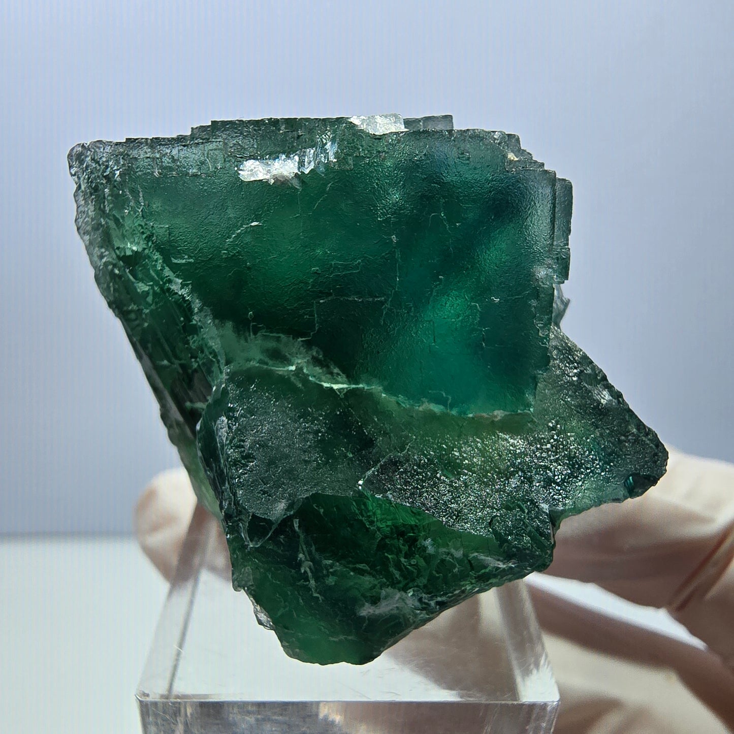 Klarer Phantom Fluorit Würfel parkettiert, grün Okorusu, Namibia 42*33*29mm
