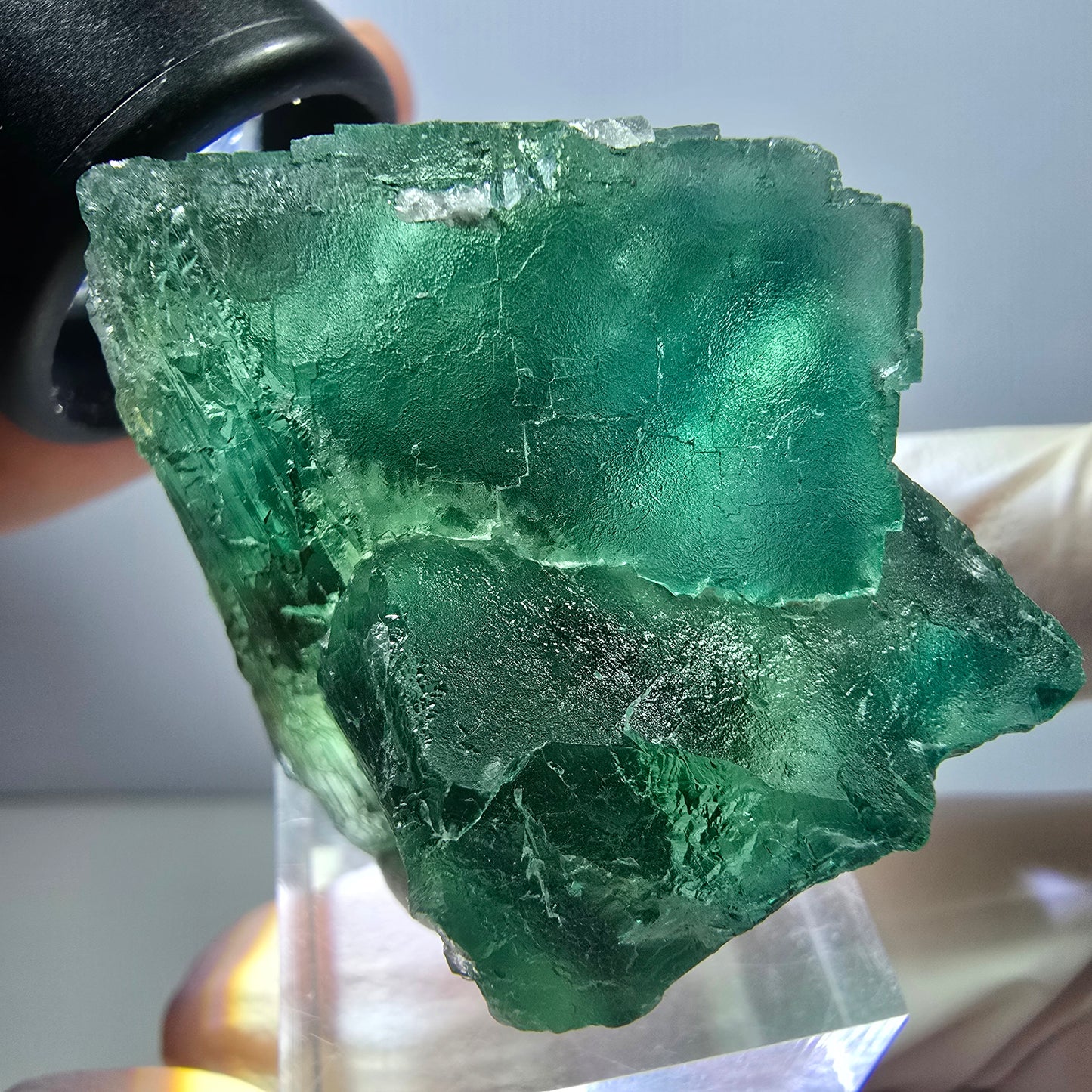 Klarer Phantom Fluorit Würfel parkettiert, grün Okorusu, Namibia 42*33*29mm