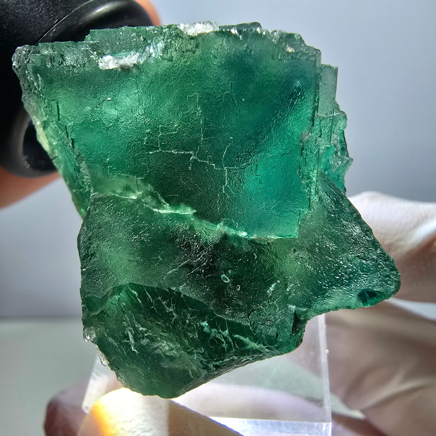 Klarer Phantom Fluorit Würfel parkettiert, grün Okorusu, Namibia 42*33*29mm