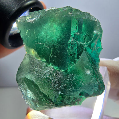 Klarer Phantom Fluorit Würfel parkettiert, grün Okorusu, Namibia 42*33*29mm