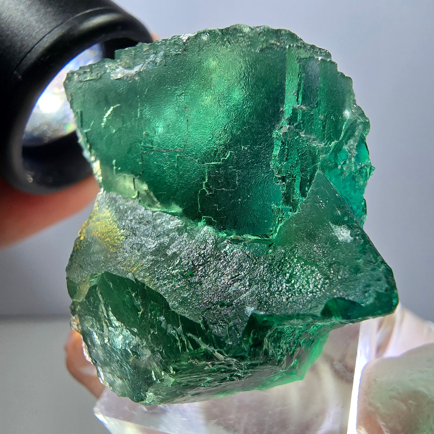 Klarer Phantom Fluorit Würfel parkettiert, grün Okorusu, Namibia 42*33*29mm