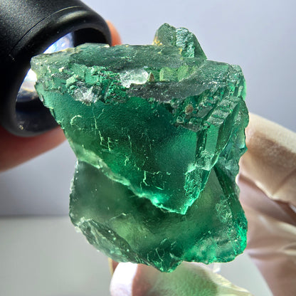 Klarer Phantom Fluorit Würfel parkettiert, grün Okorusu, Namibia 42*33*29mm
