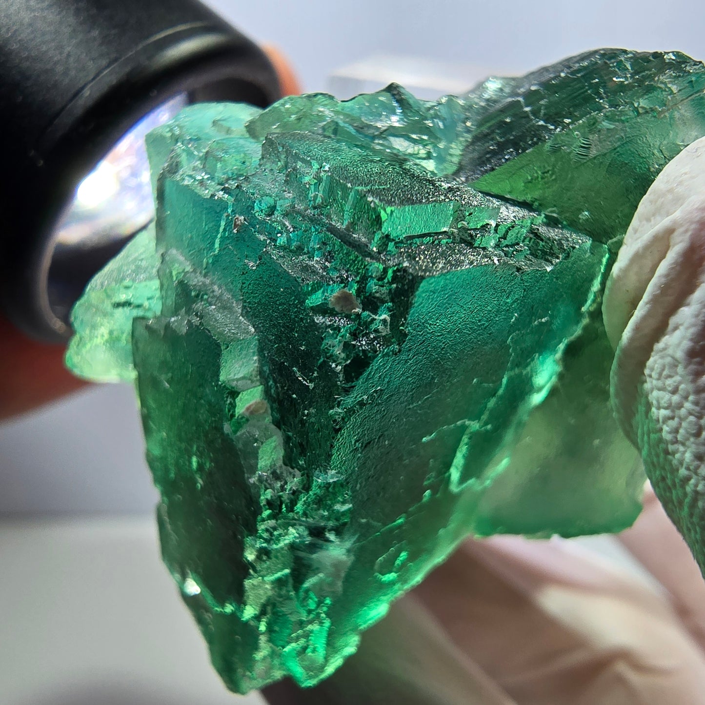 Klarer Phantom Fluorit Würfel parkettiert, grün Okorusu, Namibia 42*33*29mm