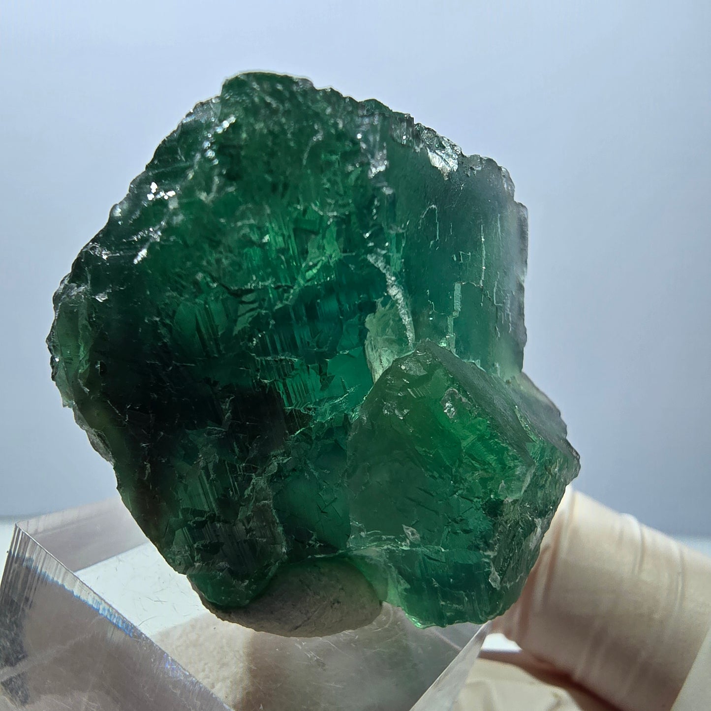 Klarer Phantom Fluorit Würfel parkettiert, grün Okorusu, Namibia 42*33*29mm