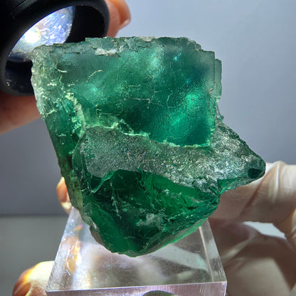 Klarer Phantom Fluorit Würfel parkettiert, grün Okorusu, Namibia 42*33*29mm