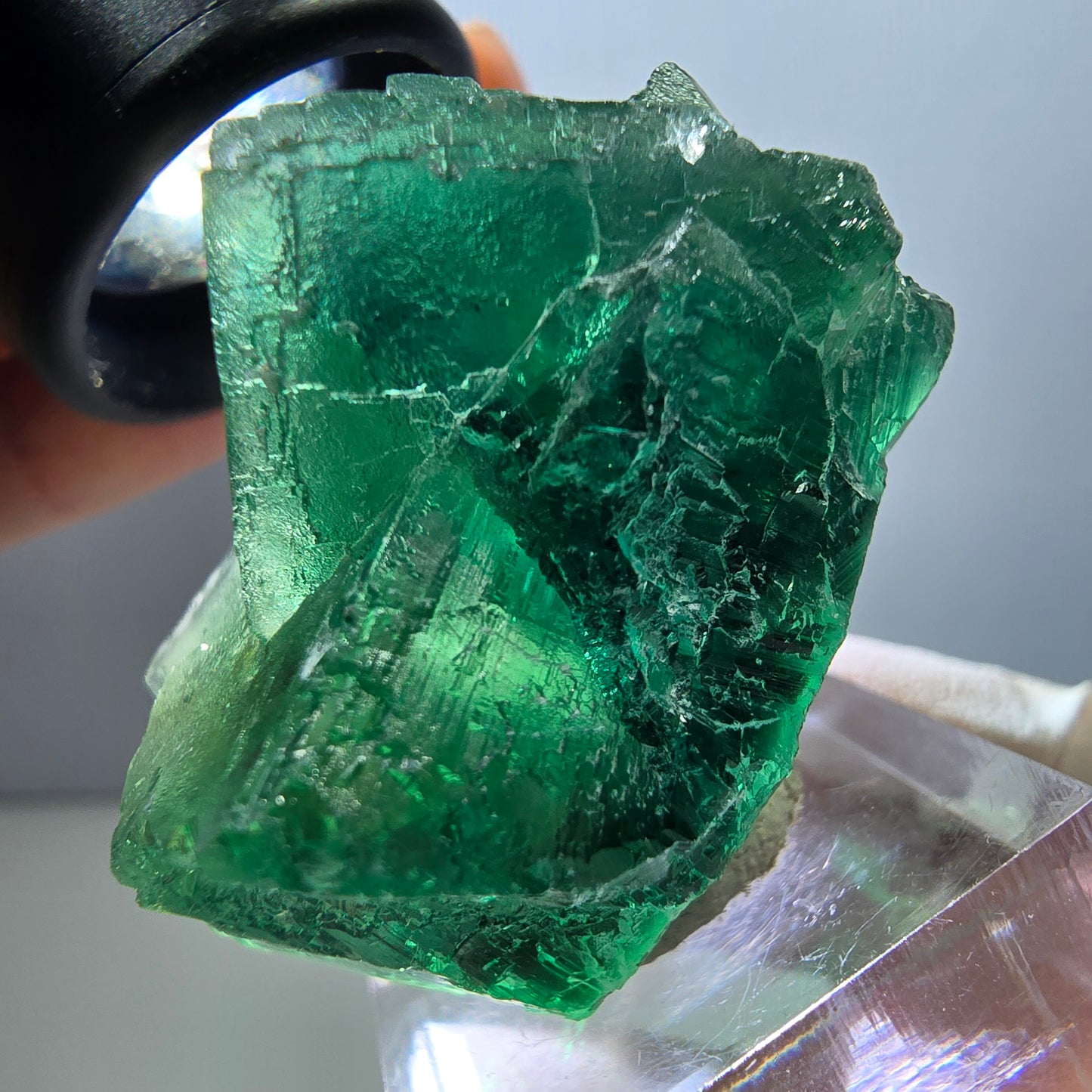 Klarer Phantom Fluorit Würfel parkettiert, grün Okorusu, Namibia 42*33*29mm