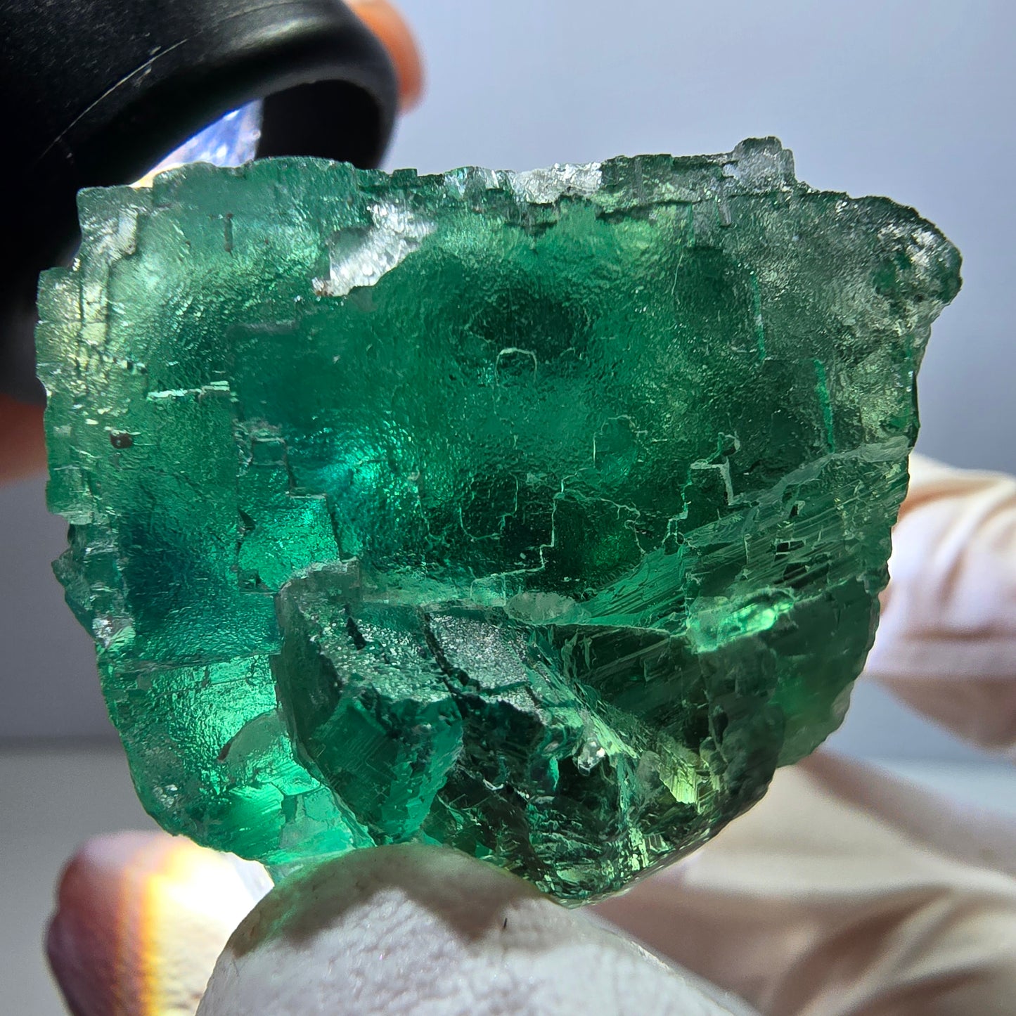 Klarer Phantom Fluorit Würfel parkettiert, grün Okorusu, Namibia 42*33*29mm