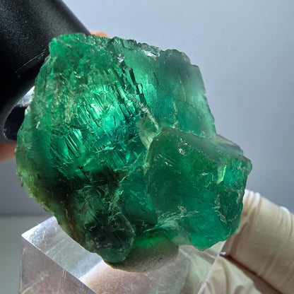 Klarer Phantom Fluorit Würfel parkettiert, grün Okorusu, Namibia 42*33*29mm