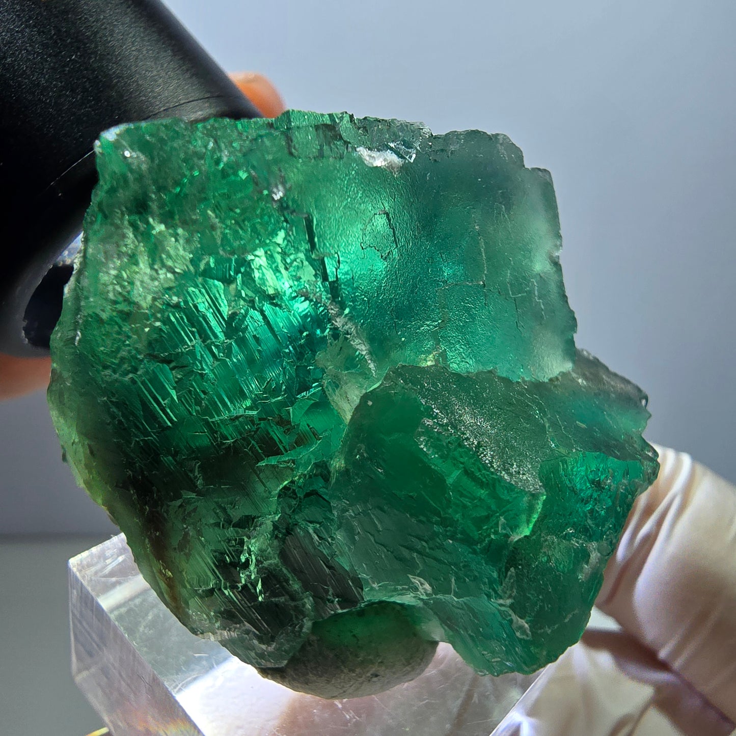 Klarer Phantom Fluorit Würfel parkettiert, grün Okorusu, Namibia 42*33*29mm