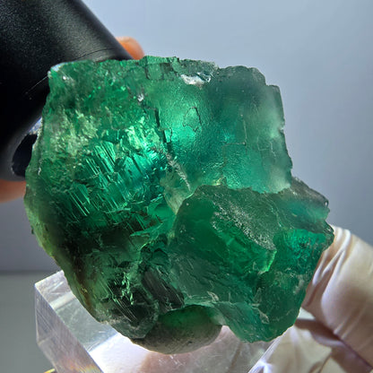 Klarer Phantom Fluorit Würfel parkettiert, grün Okorusu, Namibia 42*33*29mm