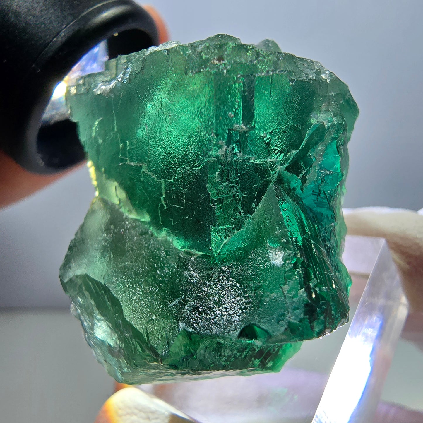 Klarer Phantom Fluorit Würfel parkettiert, grün Okorusu, Namibia 42*33*29mm
