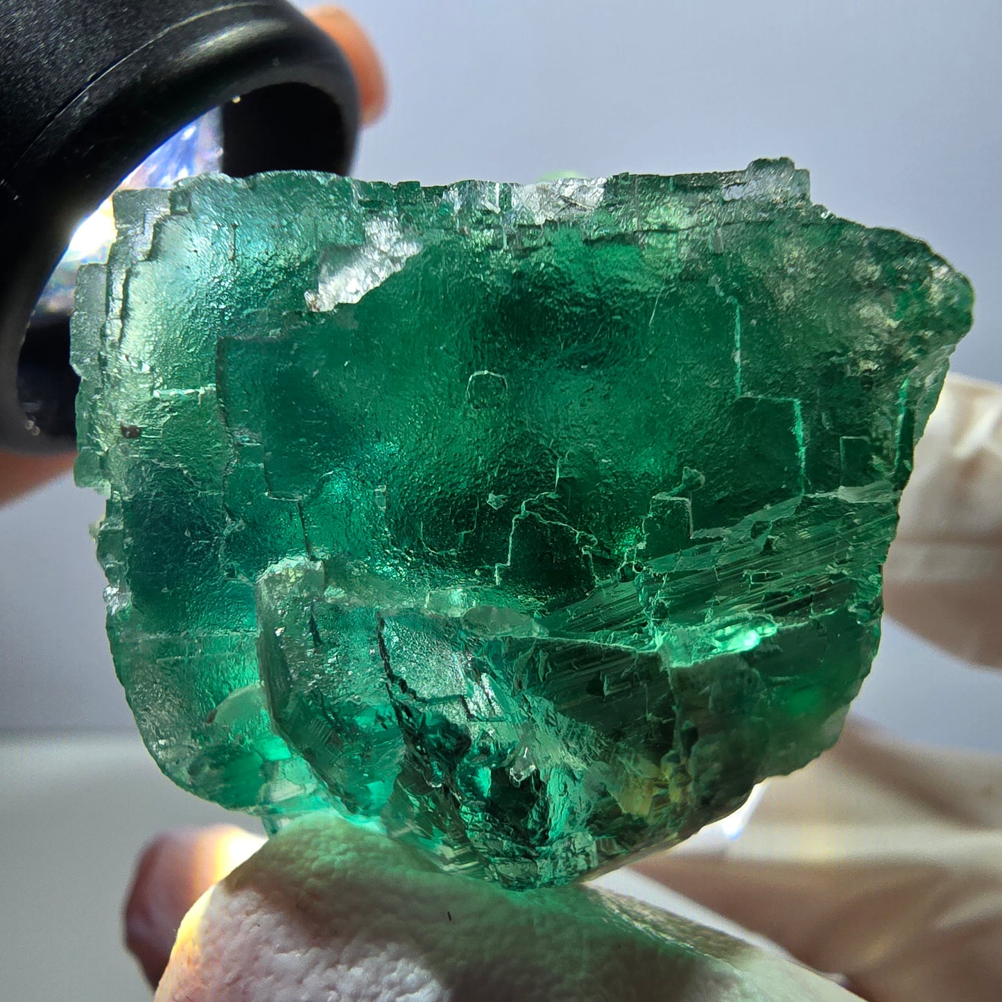 Klarer Phantom Fluorit Würfel parkettiert, grün Okorusu, Namibia 42*33*29mm