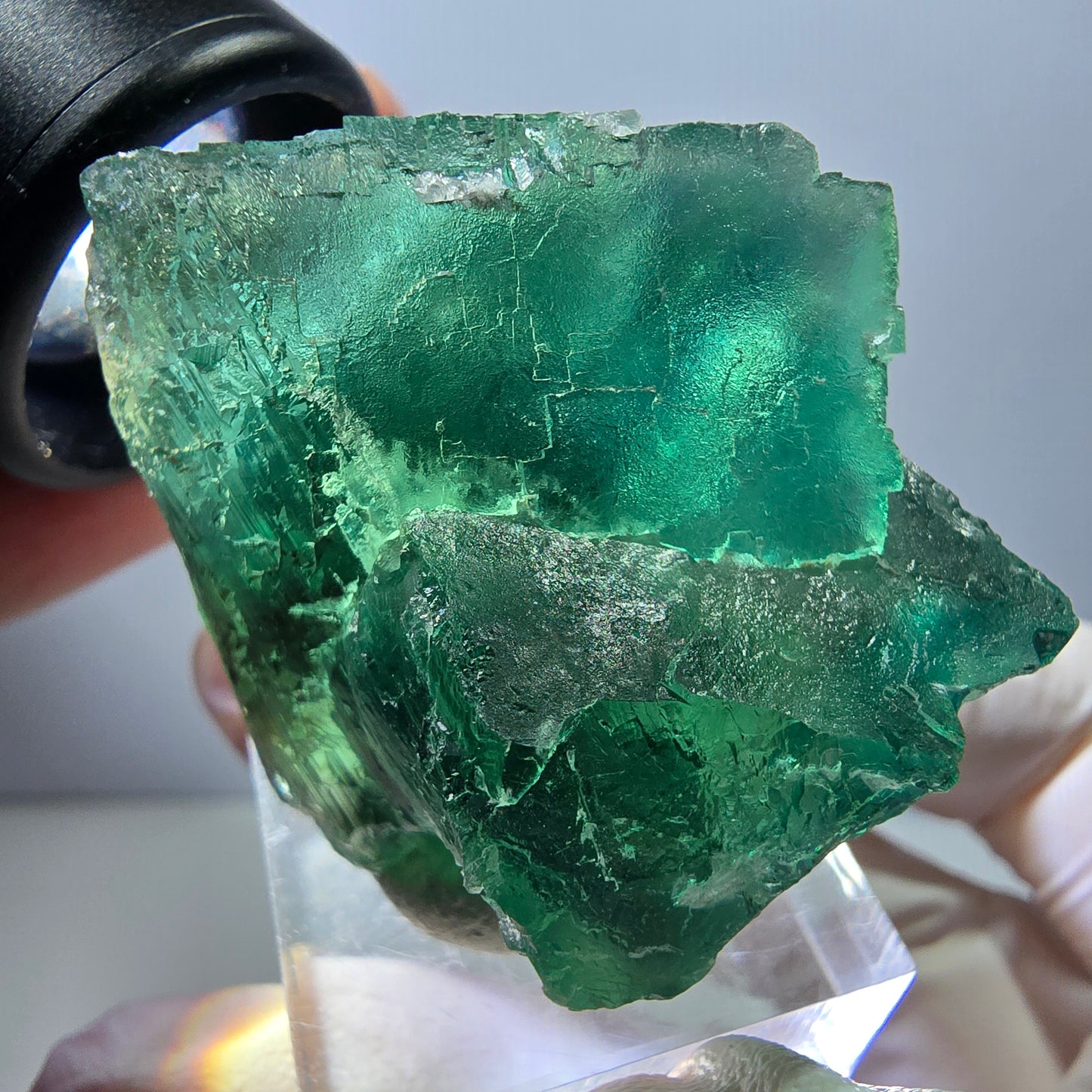 Klarer Phantom Fluorit Würfel parkettiert, grün Okorusu, Namibia 42*33*29mm