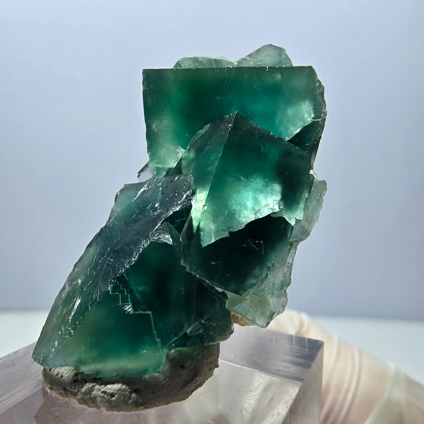 Klarer Phantom Fluorit Würfel parkettiert, grün Okorusu, Namibia 26*26*25mm