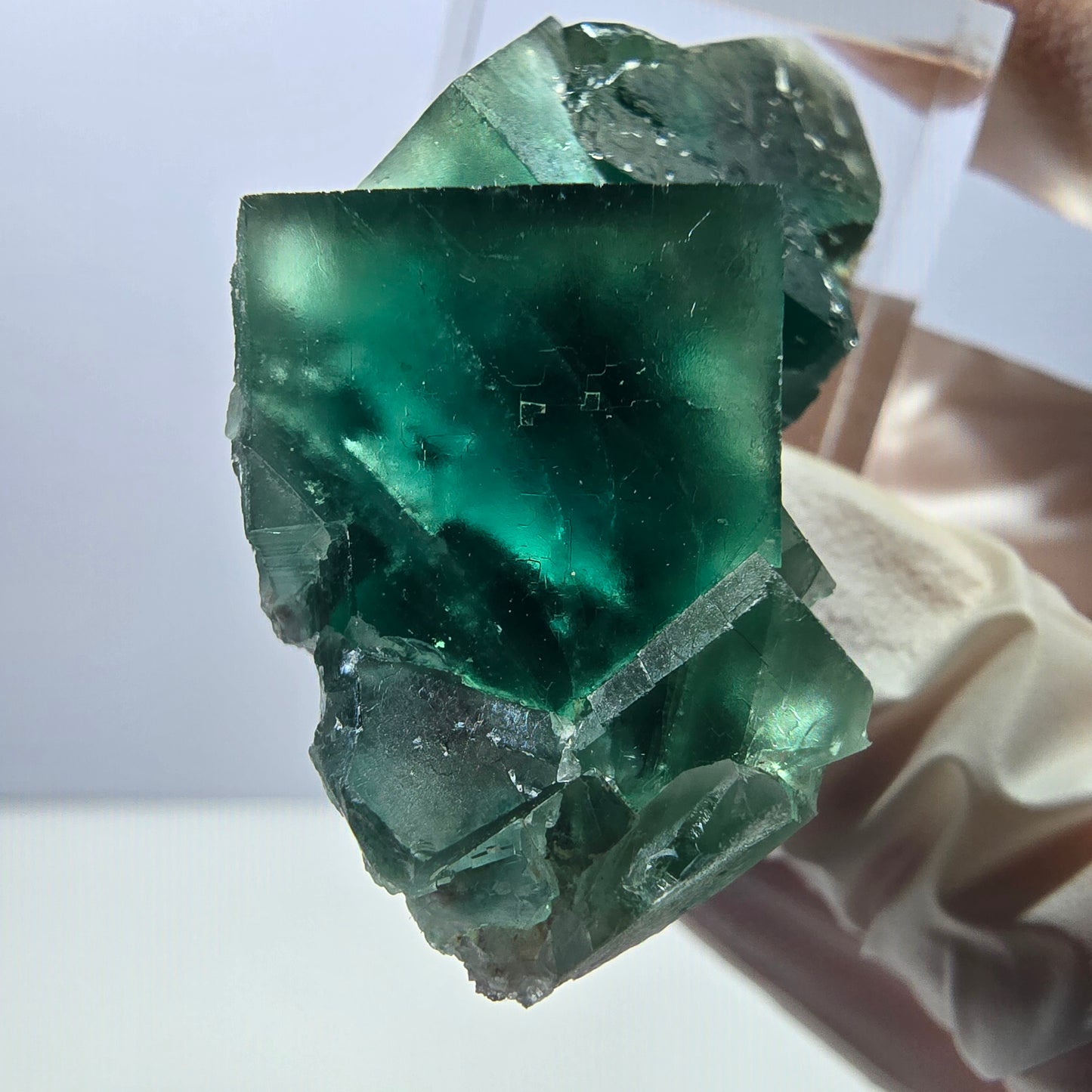 Klarer Phantom Fluorit Würfel parkettiert, grün Okorusu, Namibia 26*26*25mm