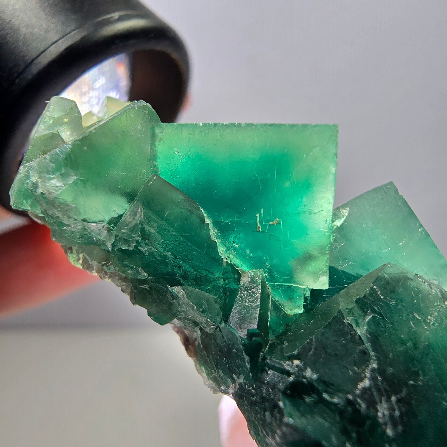 Klarer Phantom Fluorit Würfel parkettiert, grün Okorusu, Namibia 26*26*25mm
