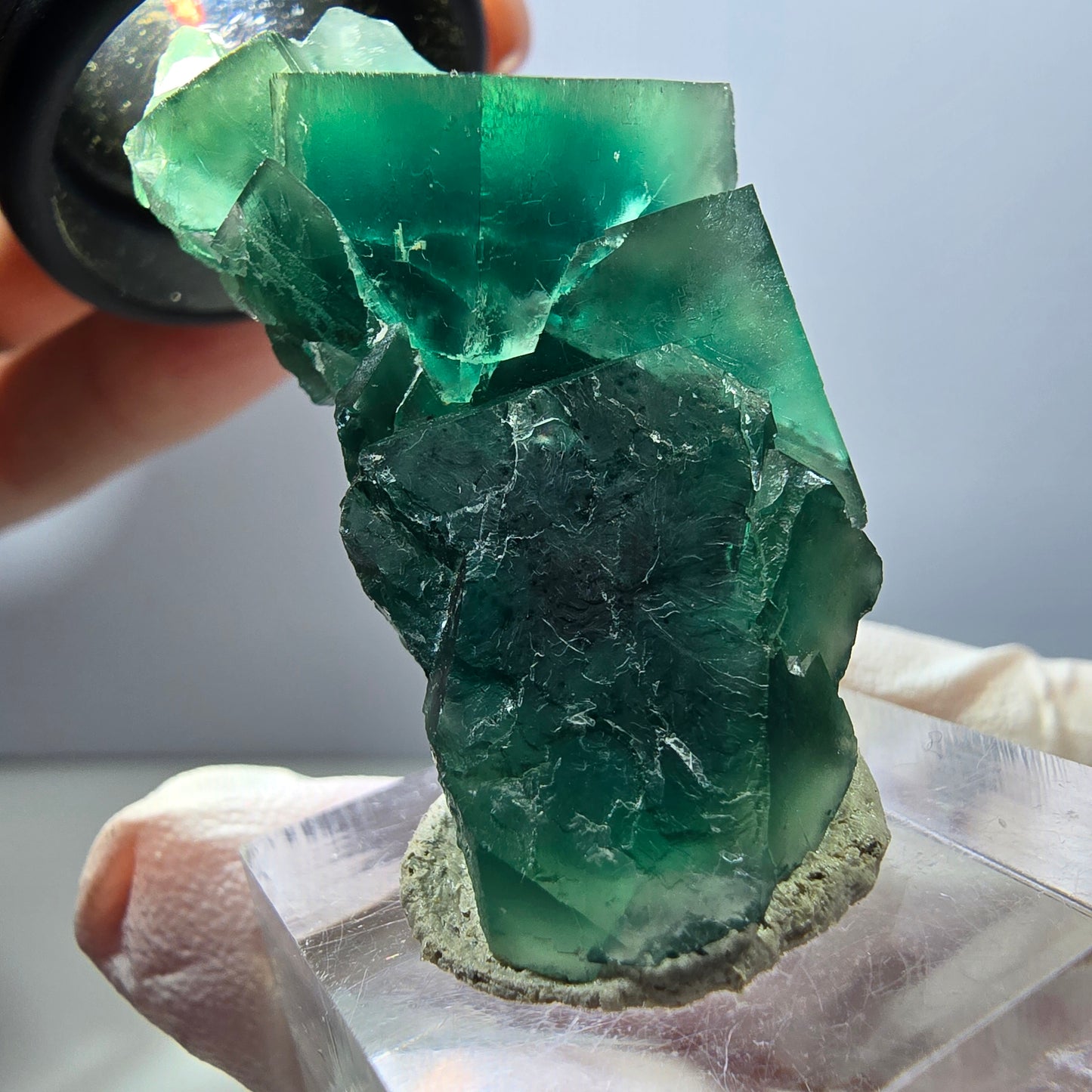 Klarer Phantom Fluorit Würfel parkettiert, grün Okorusu, Namibia 26*26*25mm