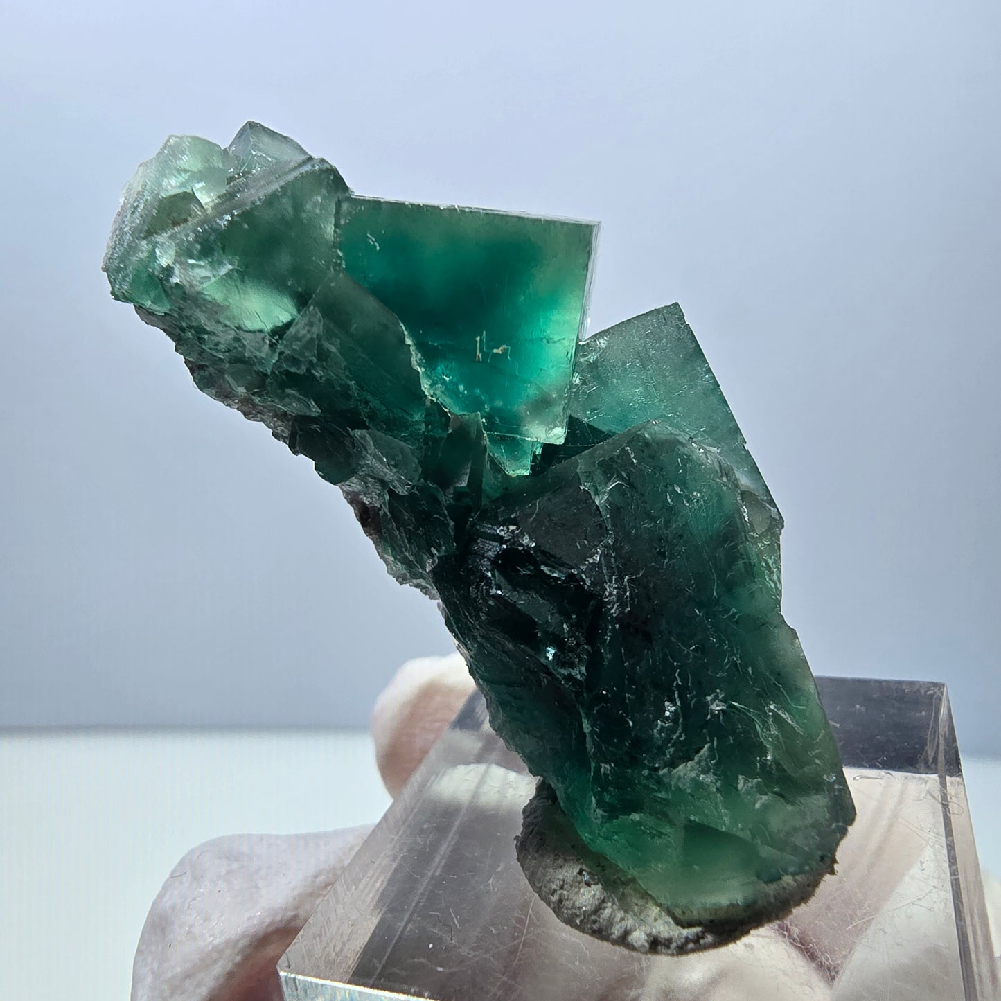 Klarer Phantom Fluorit Würfel parkettiert, grün Okorusu, Namibia 26*26*25mm