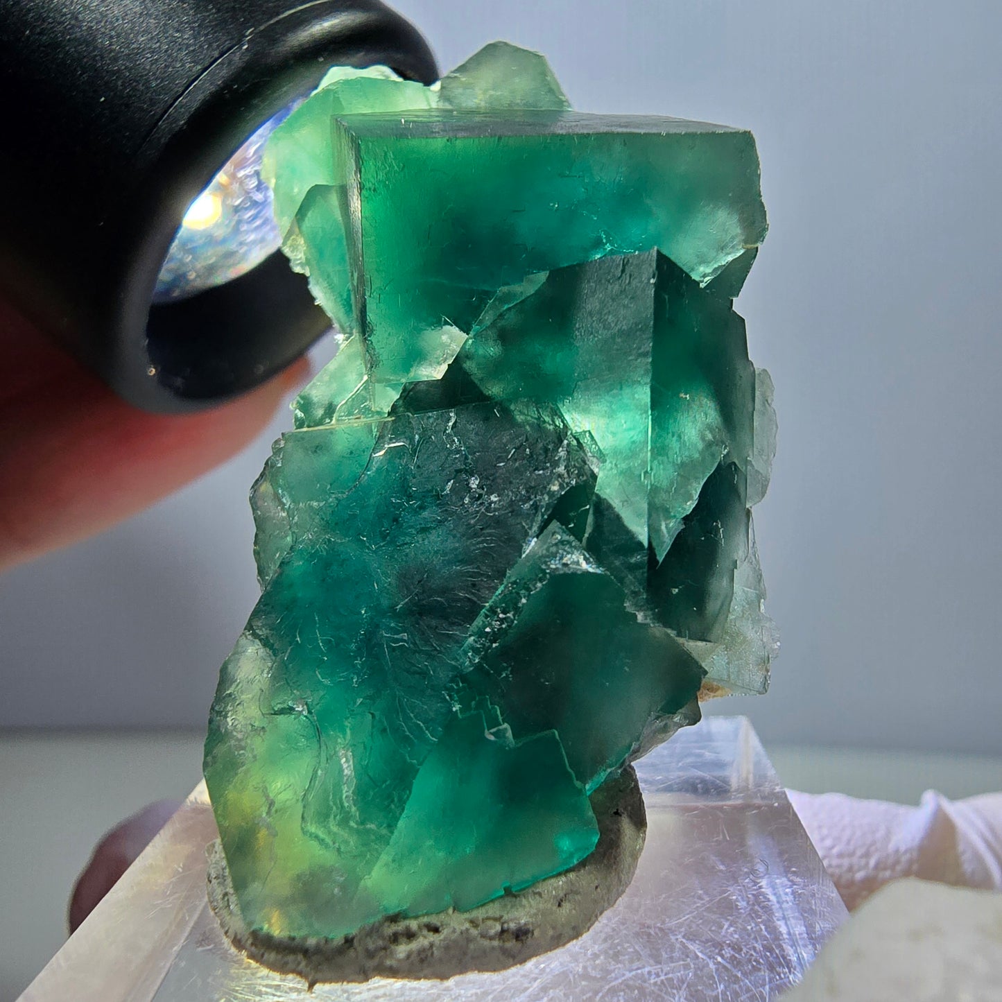 Klarer Phantom Fluorit Würfel parkettiert, grün Okorusu, Namibia 26*26*25mm