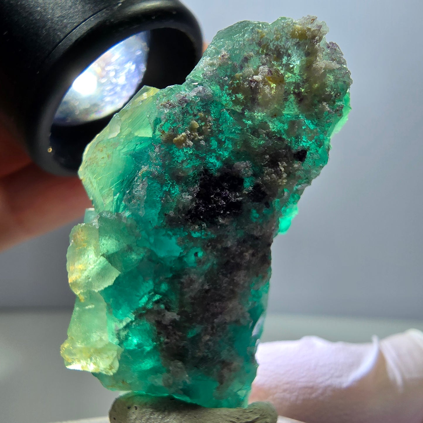 Klarer Phantom Fluorit Würfel parkettiert, grün Okorusu, Namibia 26*26*25mm