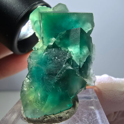 Klarer Phantom Fluorit Würfel parkettiert, grün Okorusu, Namibia 26*26*25mm