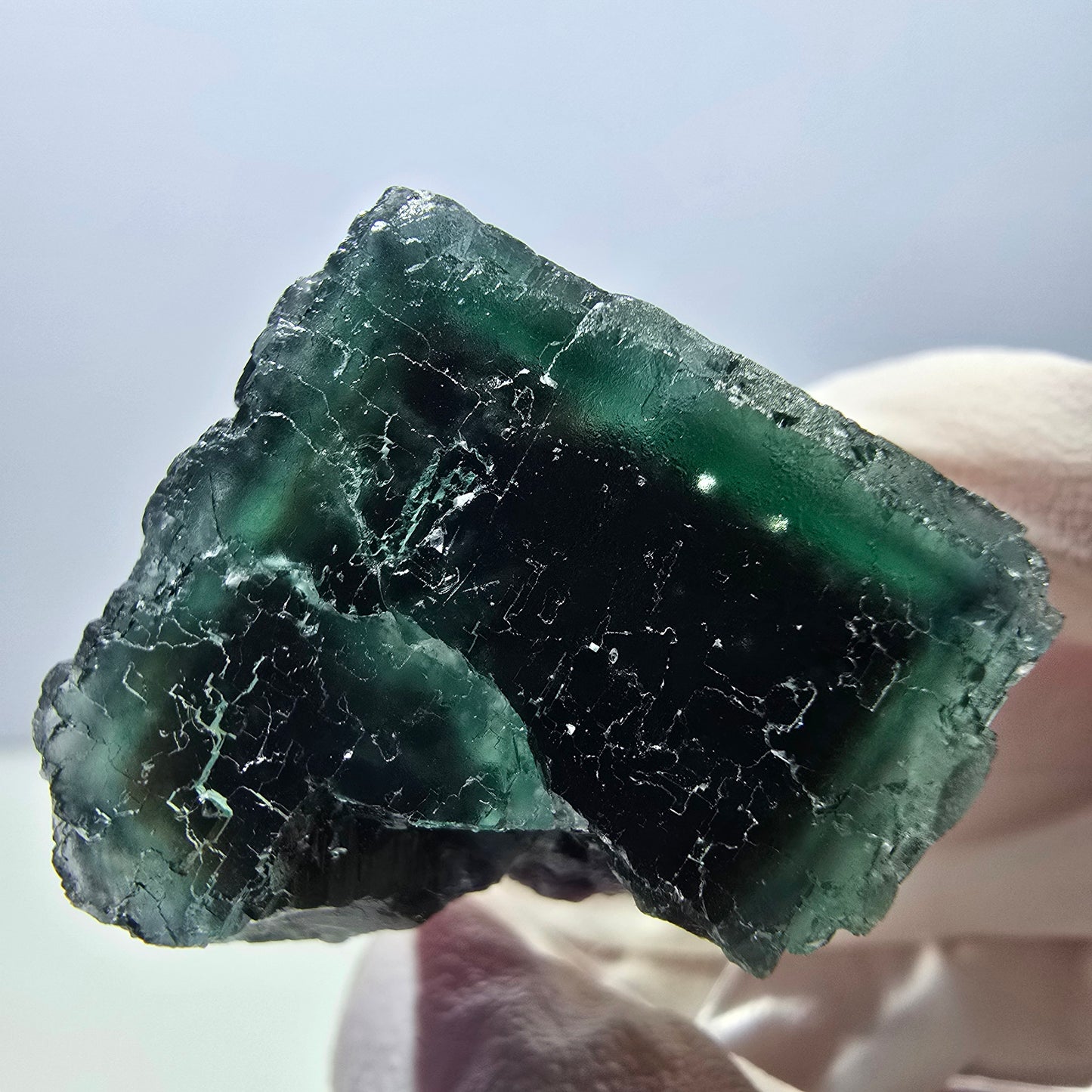 Klarer Phantom Fluorit Würfel parkettiert, grün Okorusu, Namibia 27*26*25mm