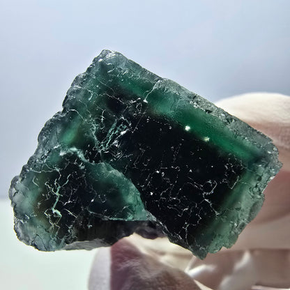 Klarer Phantom Fluorit Würfel parkettiert, grün Okorusu, Namibia 27*26*25mm