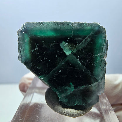 Klarer Phantom Fluorit Würfel parkettiert, grün Okorusu, Namibia 27*26*25mm