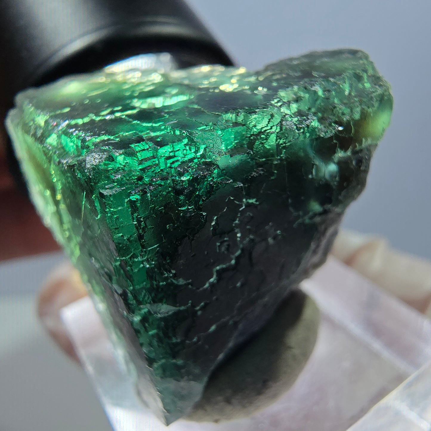 Klarer Phantom Fluorit Würfel parkettiert, grün Okorusu, Namibia 27*26*25mm