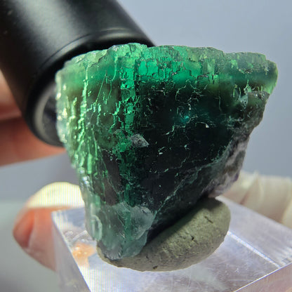 Klarer Phantom Fluorit Würfel parkettiert, grün Okorusu, Namibia 27*26*25mm