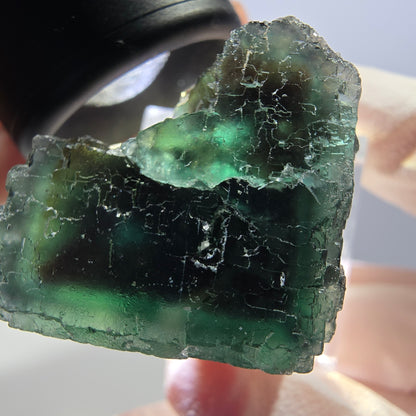 Klarer Phantom Fluorit Würfel parkettiert, grün Okorusu, Namibia 27*26*25mm