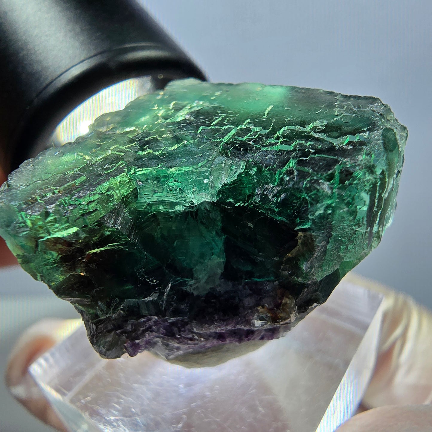 Klarer Phantom Fluorit Würfel parkettiert, grün Okorusu, Namibia 27*26*25mm