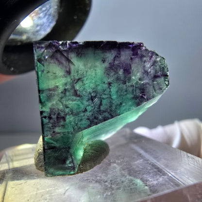 Klarer Phantom Fluorit Würfel, grün lila Okorusu, Namibia 19*18*11mm