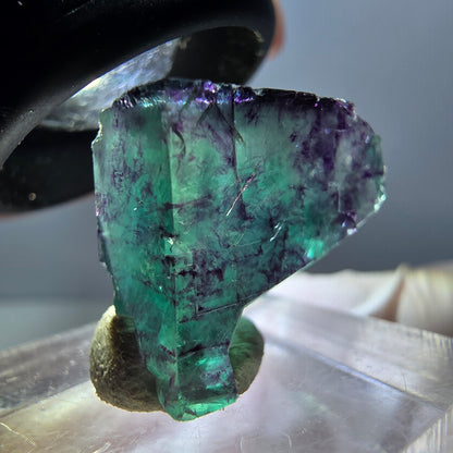 Klarer Phantom Fluorit Würfel, grün lila Okorusu, Namibia 19*18*11mm