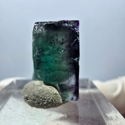 Klarer Phantom Fluorit Würfel, grün lila Okorusu, Namibia 19*18*11mm