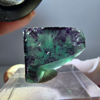Klarer Phantom Fluorit Würfel, grün lila Okorusu, Namibia 19*18*11mm