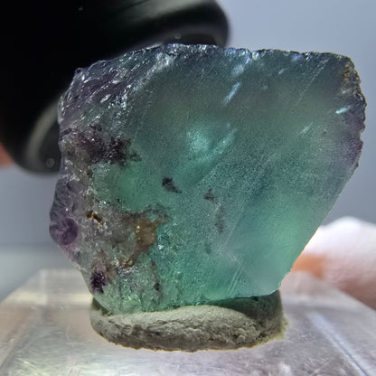 Klarer Phantom Fluorit Würfel, grün lila Okorusu, Namibia 19*17*11mm