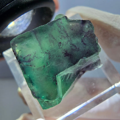 Clear Phantom Fluorite Cube, green purple Okorusu, Namibia 19*17*14mm 